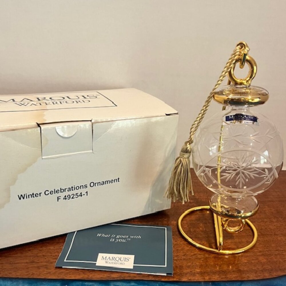 Marquis by Waterford Winter Celebrations Etched Crystal Glass Ornament NIB